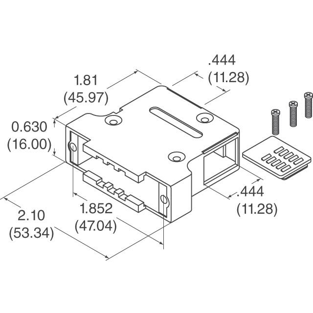982-025-020R121 NorComp Inc.  Capots de connecteurs D-Sub en forme de D